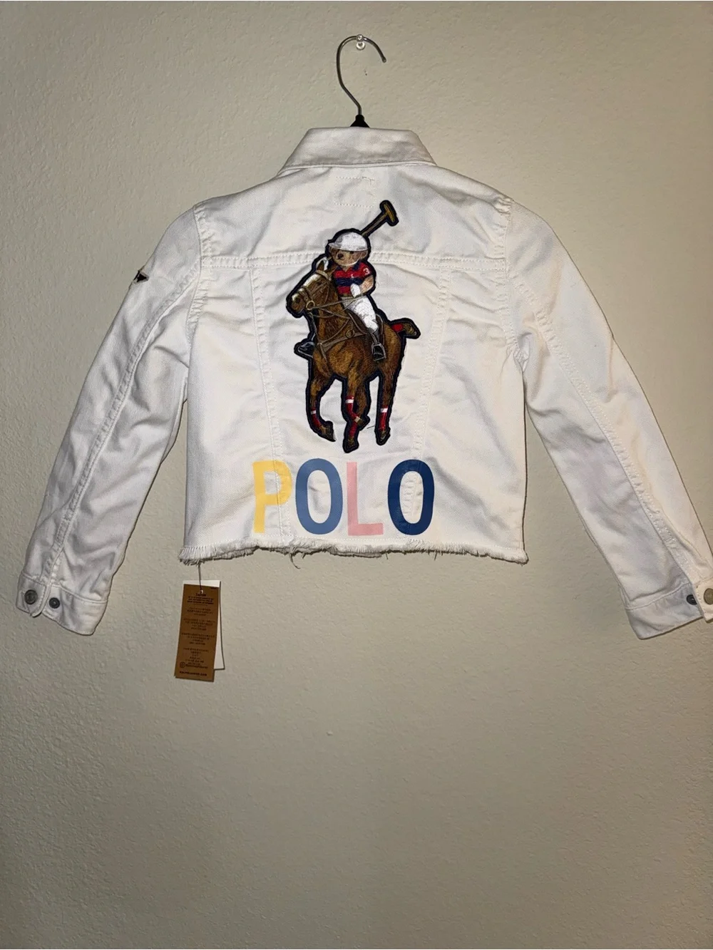 Polo by Ralph Lauren White Jacket with Polo Bear Horse Patch